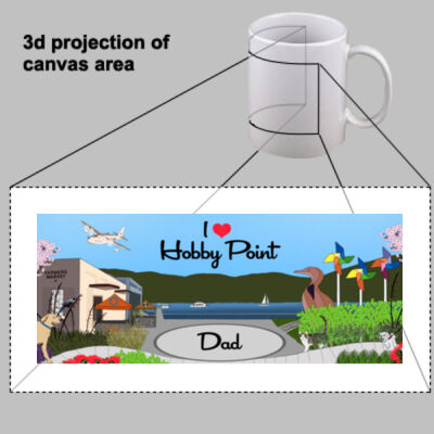 Dad I ❤️ Hobby Point Personalised Mug Black Thumbnail